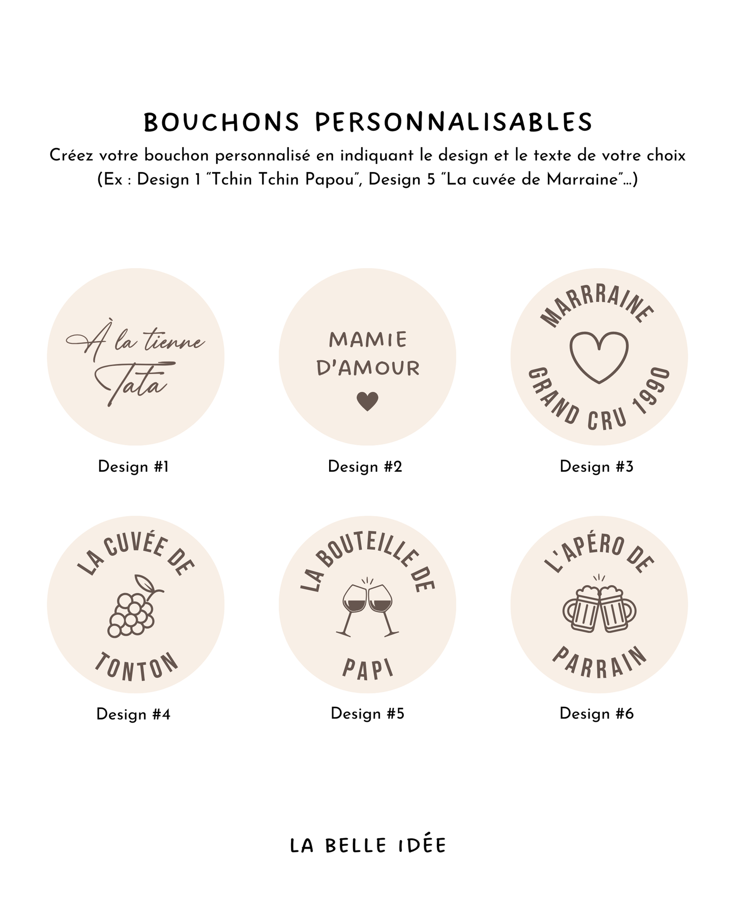 Bouchon de bouteille personnalisable