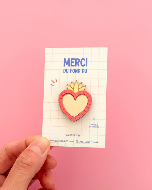 Pin's Coeur ex-voto Merci
