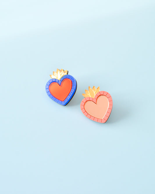 Pin's Coeur ex-voto rose