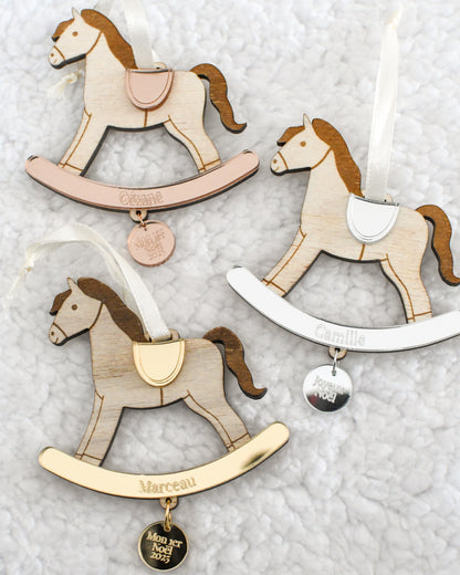 Suspension de Noël Cheval à bascule