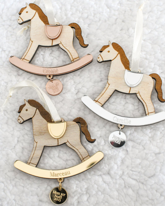 Suspension de Noël Cheval à bascule