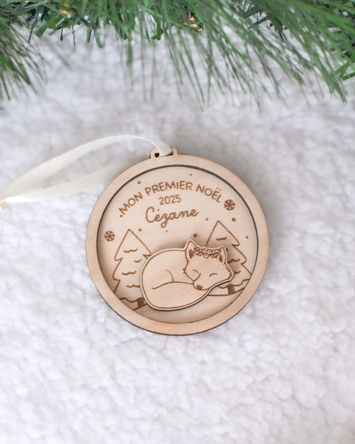 Boule de Noël Renard endormi