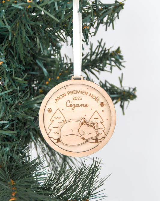 Boule de Noël Renard endormi