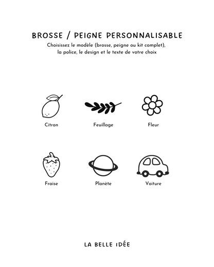 Brosse ou peigne à cheveux personnalisable