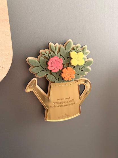 Magnet Arrosoir fleuri personnalisable