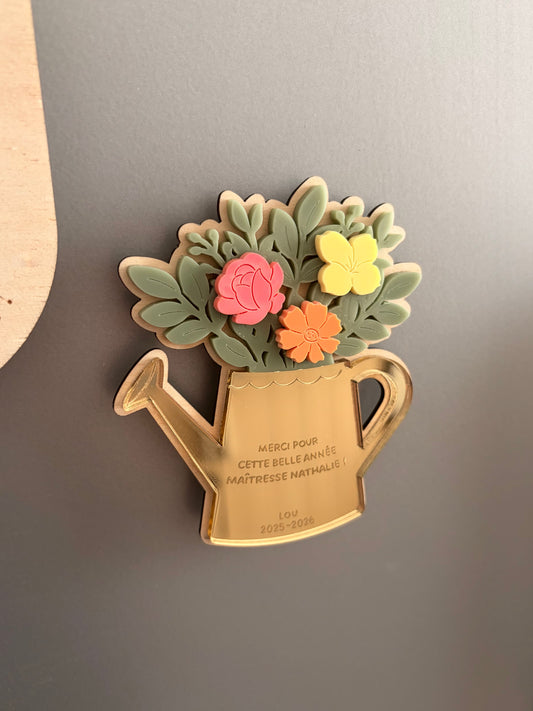 Magnet Arrosoir fleuri personnalisable
