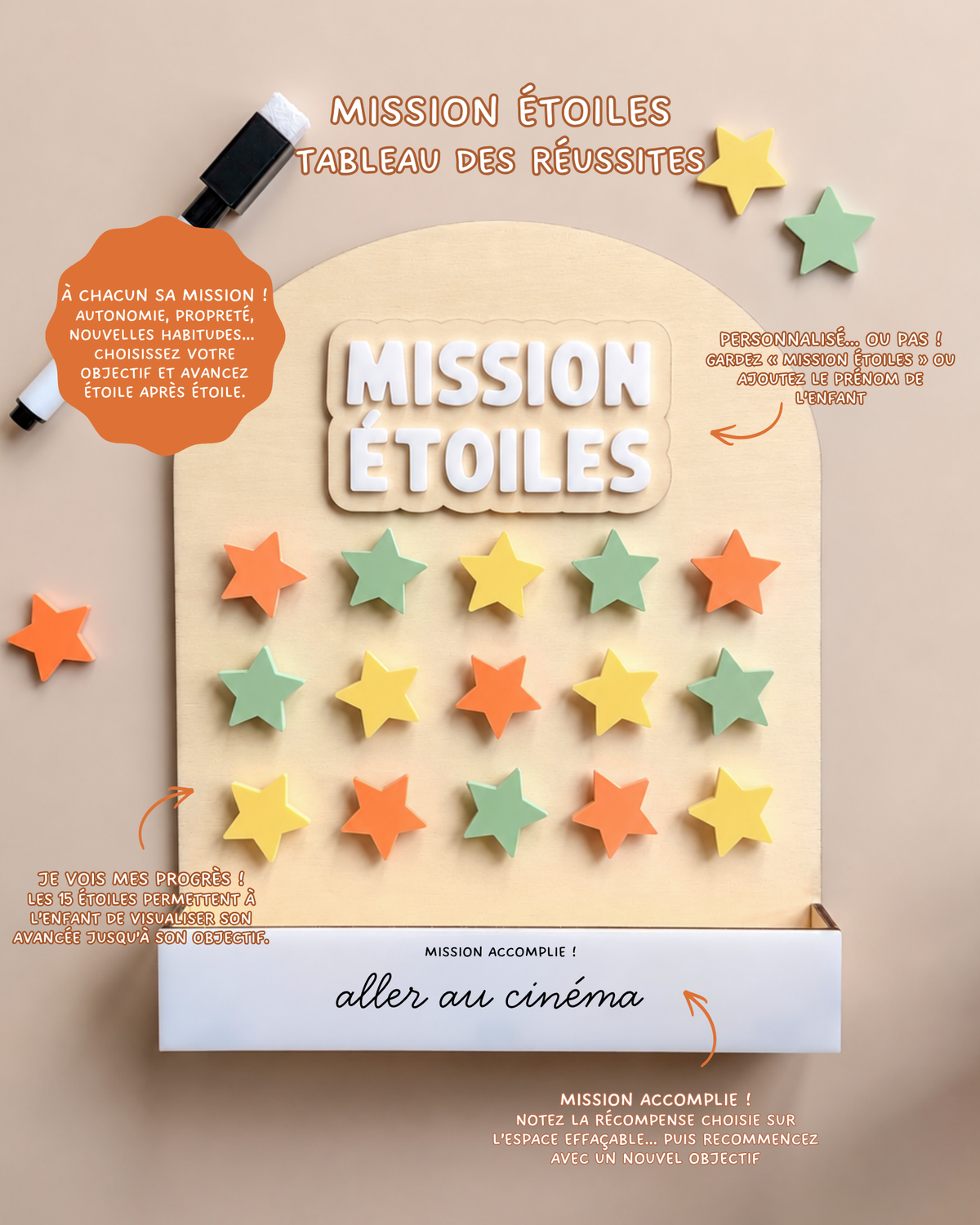 Mission étoiles - Rose & violet