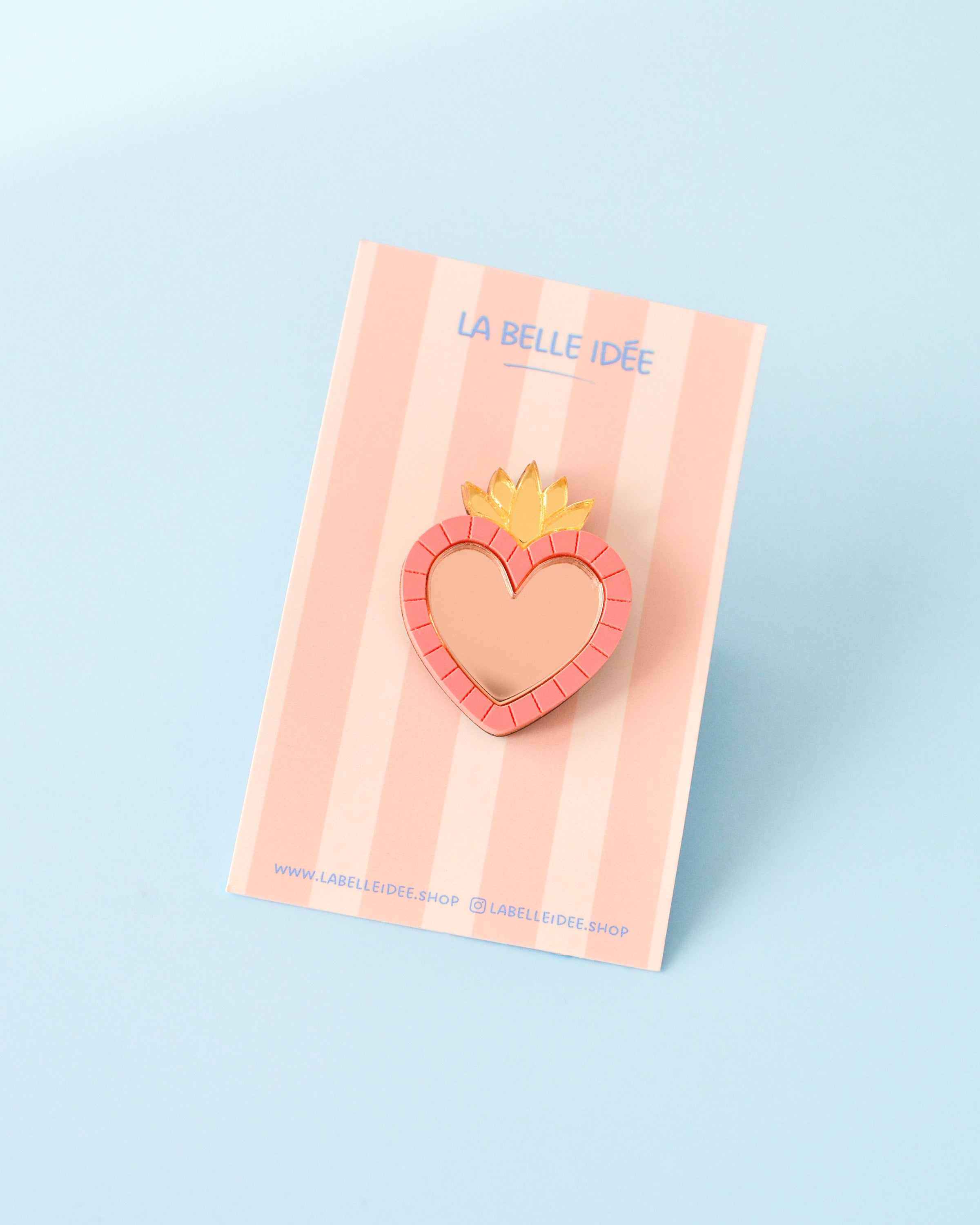 Pin's Coeur ex-voto rose