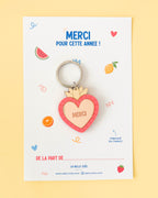 Porte-clés Cœur ex-voto rose