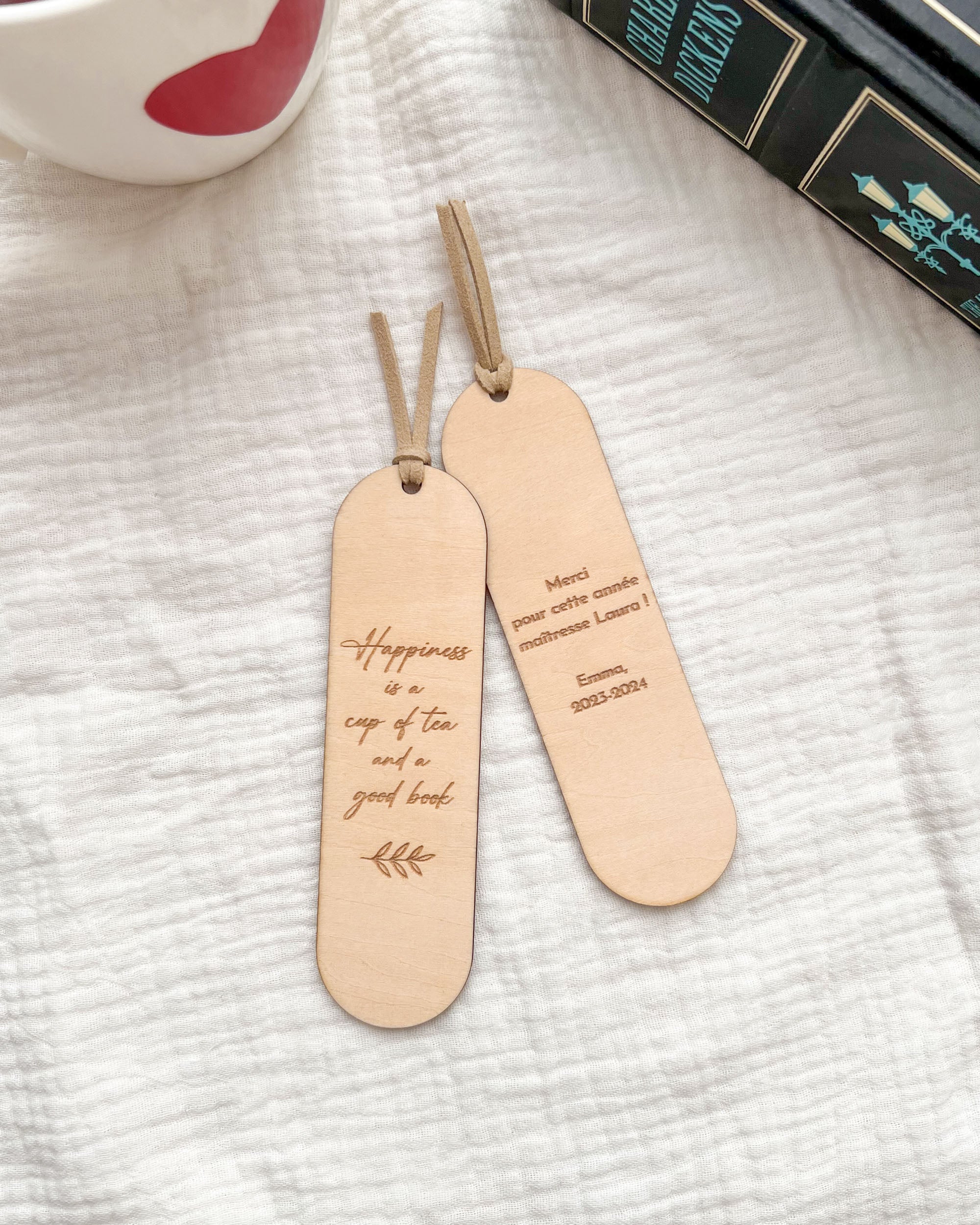 Marque-page "Happiness is a good book and cup of tea"