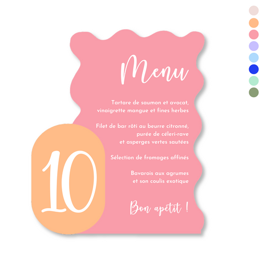 Nom de table & Menu Wavy